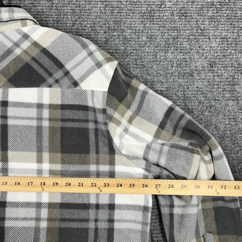 Eddie‎ Bauer Fleece Shacket Shirt Jacket Plaid Dual Pocket Outdoor Mens XL